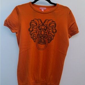 Lilly Pulitzer Orange Lion Knit Sweater | Size L